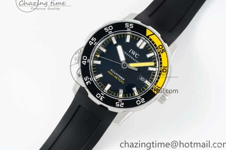 MIROTIME 0429 Bright Aquatimer Automatic SS RSF 1:1 Best Edition Black Yellow Dial on Black Rubber Strap A 7068